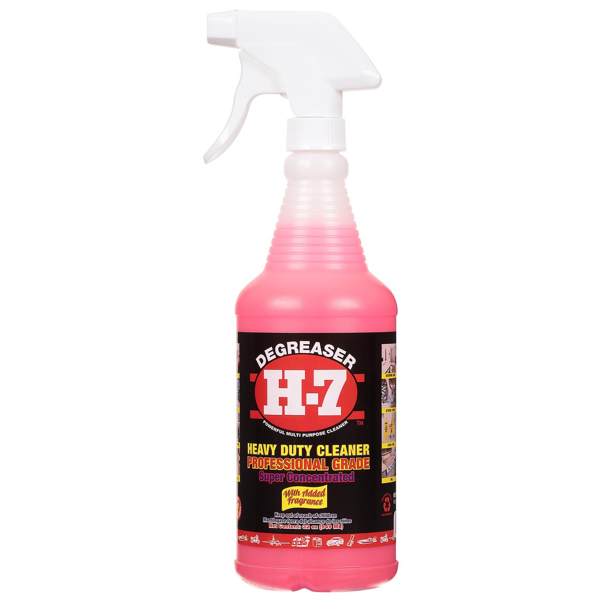 slide 7 of 10, H-7 Professional Grade Heavy Duty Cleaner & Degreaser 32 oz, 32 oz
