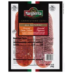 Margherita Uncured Genoa Salami and Uncured Pepperoni Charcuterie Cuts - 12 oz