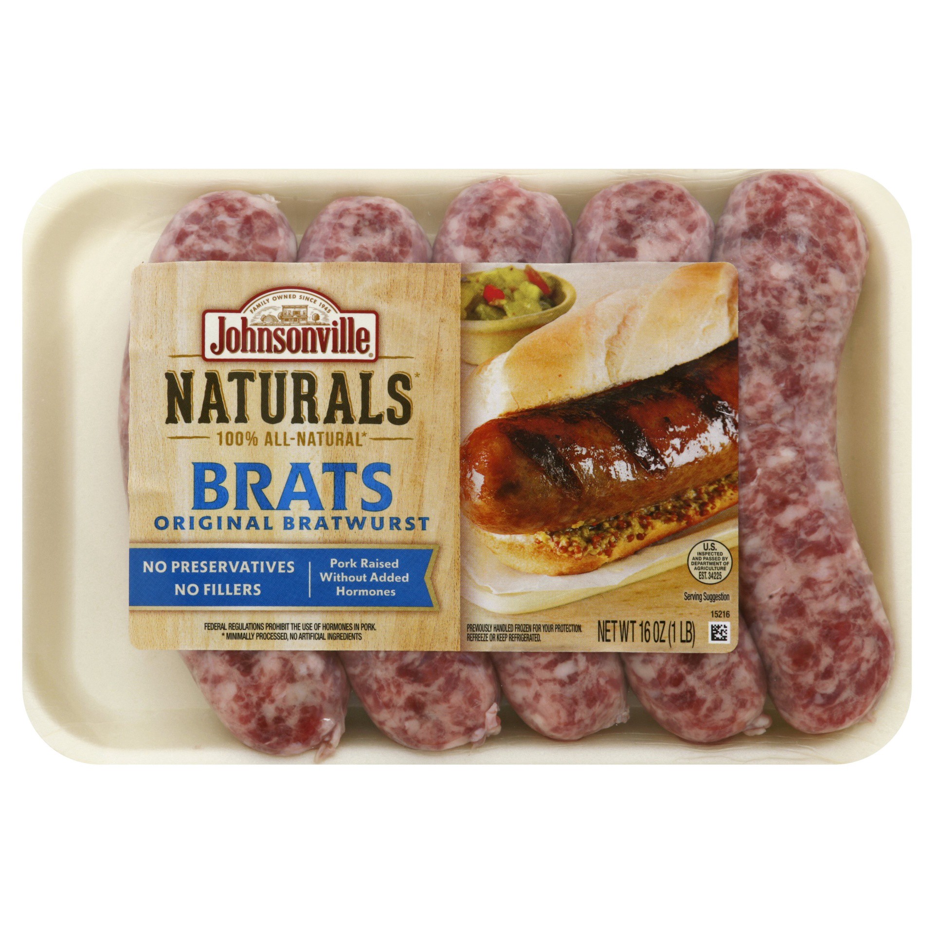 slide 1 of 3, Johnsonville Bratwurst 16 oz, 16 oz