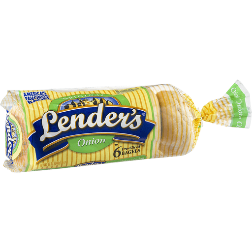 Lender's PreSliced Bagels Onion 6 ct; 12 oz Shipt