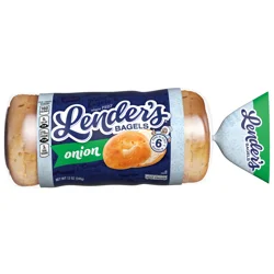 Lender's Original Onion Bagels, 6 count, Pre-sliced Bagels, 12 oz Bag