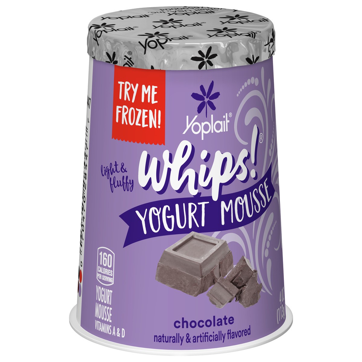 slide 8 of 9, Yoplait Whips Yogurt Mousse, Chocolate Flavored, Gluten Free Snack, 4 OZ Yogurt Cup, 4 oz