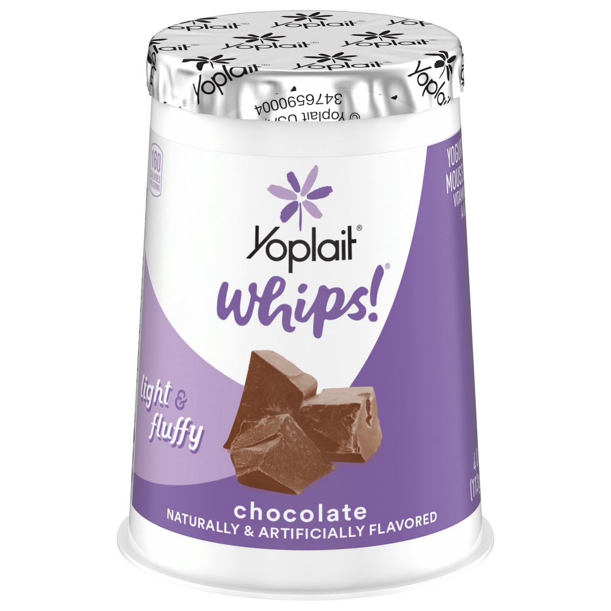 slide 1 of 9, Yoplait Whips Yogurt Mousse, Chocolate Flavored, Gluten Free Snack, 4 OZ Yogurt Cup, 4 oz