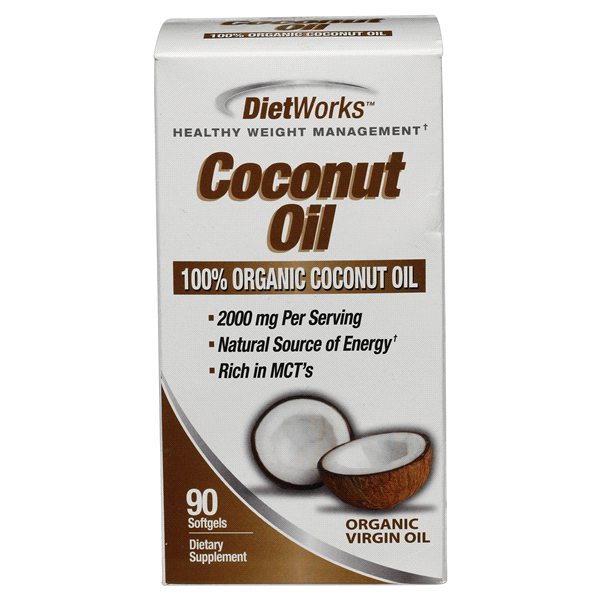 slide 1 of 1, DietWorks Coconut Oil Softgels, 90 ct