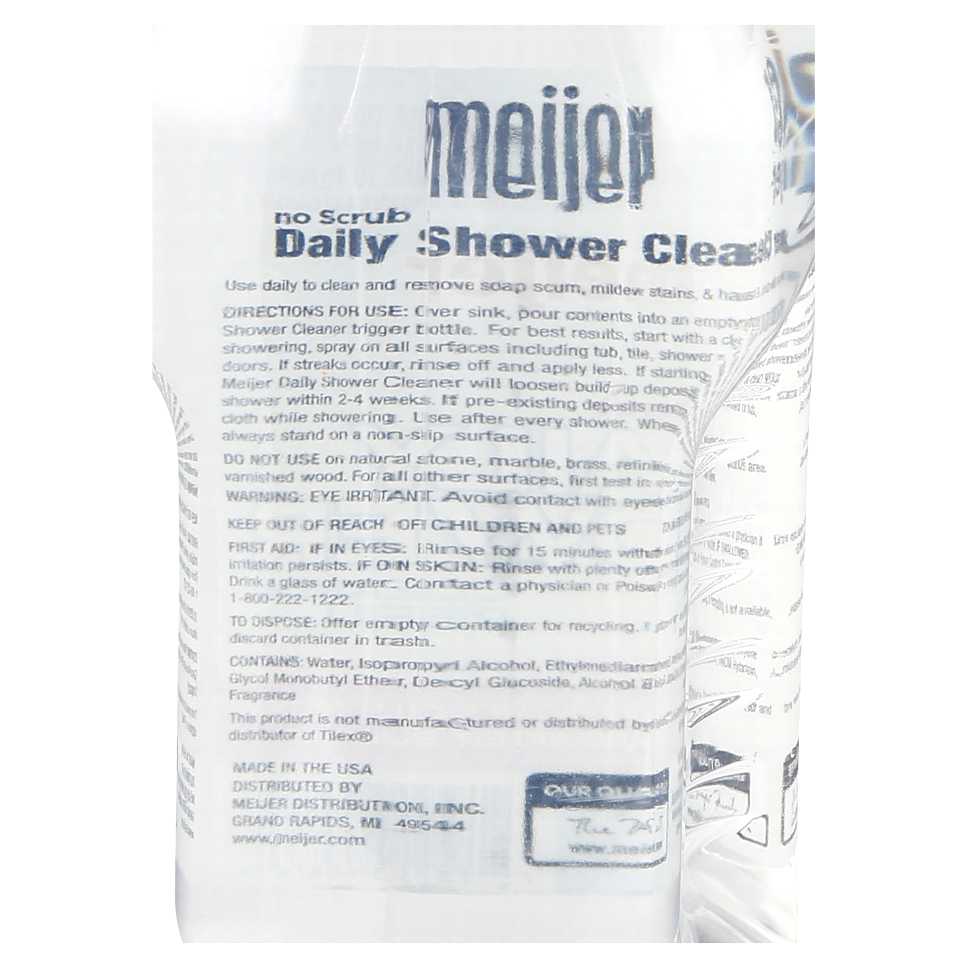 slide 5 of 5, Meijer No Scrub Daily Shower Cleaner Refill, 64 oz