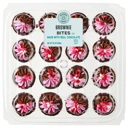 Bakery Fresh Goodness Valentine's Pink And Chocolate Icing Mini Brownies Party Platter