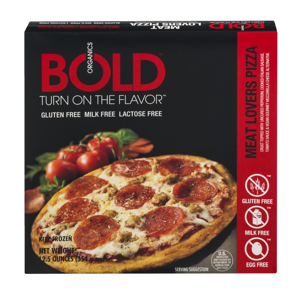 slide 1 of 1, Bold Organics Gluten Free Pizza Meat Lovers, 12.5 fl oz