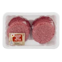 Our Brand Natural 80% Lean 20% Fat Ground Beef Patties - 8 ct