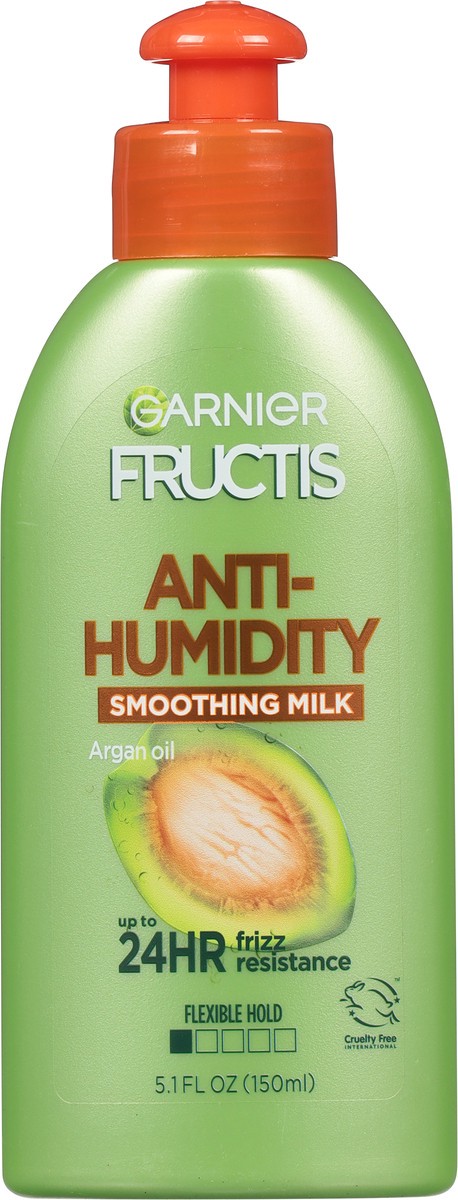 slide 6 of 9, Fructis Style Sleek & Shine Anti-Humidity Smoothing Milk, 5.10 fl oz