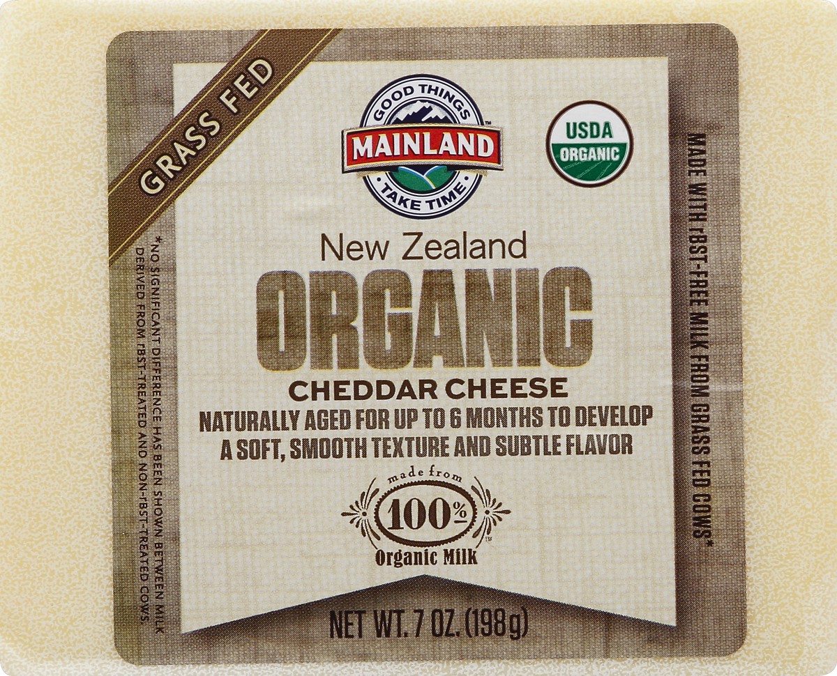 slide 4 of 6, Mainland New Zealand Organic Cheddar Cheese, 7 oz