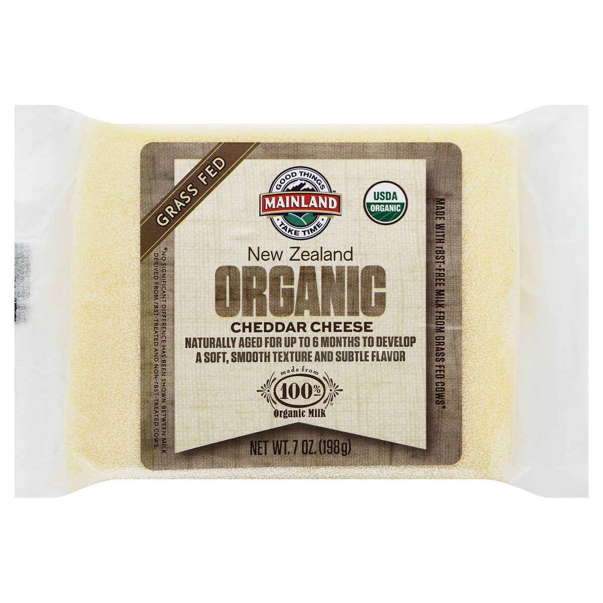 slide 5 of 6, Mainland New Zealand Organic Cheddar Cheese, 7 oz