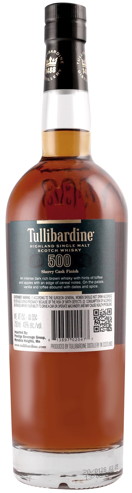 slide 2 of 3, Tullibardine 500 Sherry Cask Finish, 750 ml