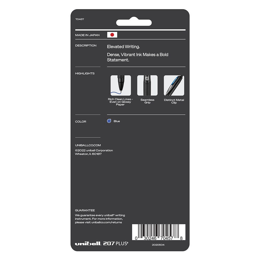 slide 2 of 2, Uni-Ball Uni Super Ink Plus Blue Gel Pen, 4 ct