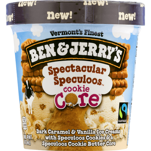 slide 4 of 8, Ben & Jerry's Spectacular Speculoos Cookie Core Ice Cream, 1 pint