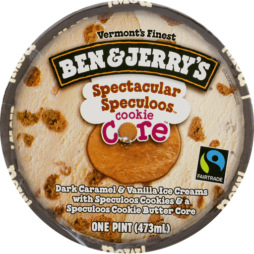 slide 8 of 8, Ben & Jerry's Spectacular Speculoos Cookie Core Ice Cream, 1 pint