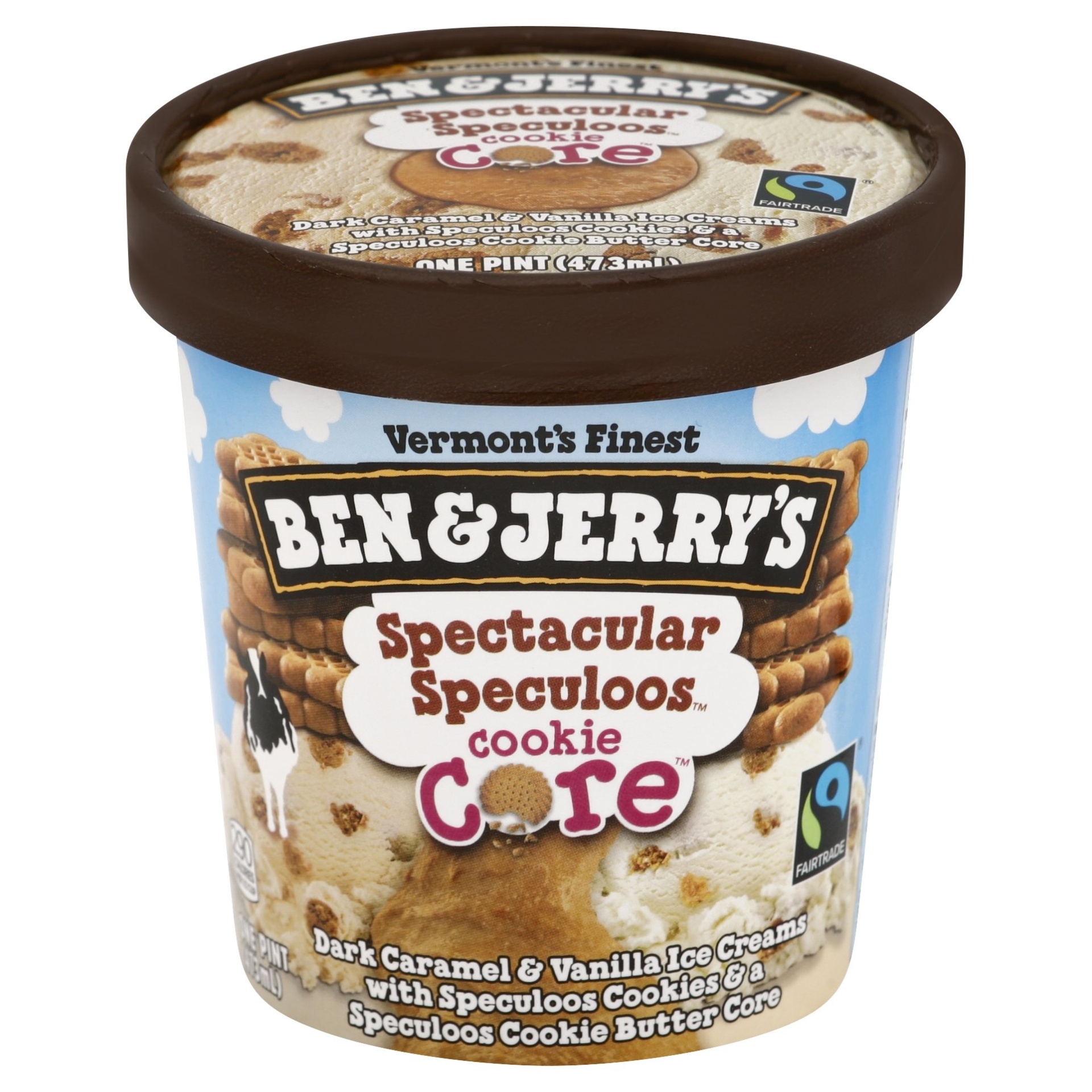 slide 1 of 8, Ben & Jerry's Spectacular Speculoos Cookie Core Ice Cream, 1 pint