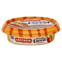 Lantana Sriracha Carrot Hummus topped with Roasted Red Peppers and Apricots