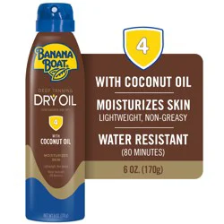 Banana Boat Deep Tanning Dry Oil Clear Spray Sunscreen SPF 4, 6oz
