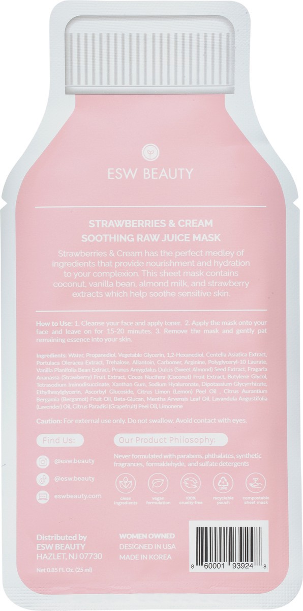 slide 2 of 10, ESW Beauty Strawberries & Cream Soothing Raw Juice Mask 1 0.85 fl oz, 1 ct
