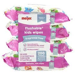 Meijer Flushable Wipes Fragrance Free