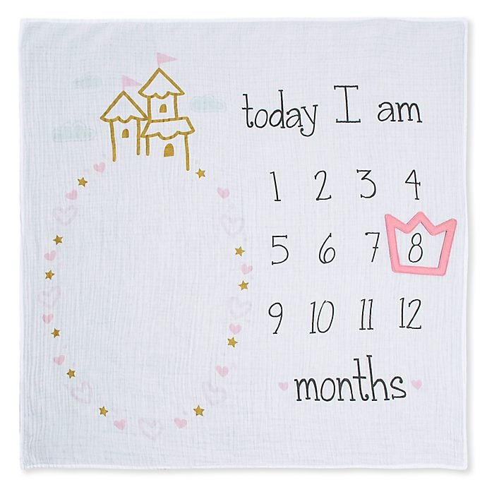 slide 1 of 2, Gerber Monthly Milestones Princess Blanket - Ivory, 1 ct