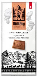 Milkboy Swiss Alpine Milk Chocolate Roasted Almond Bar 3.5 oz