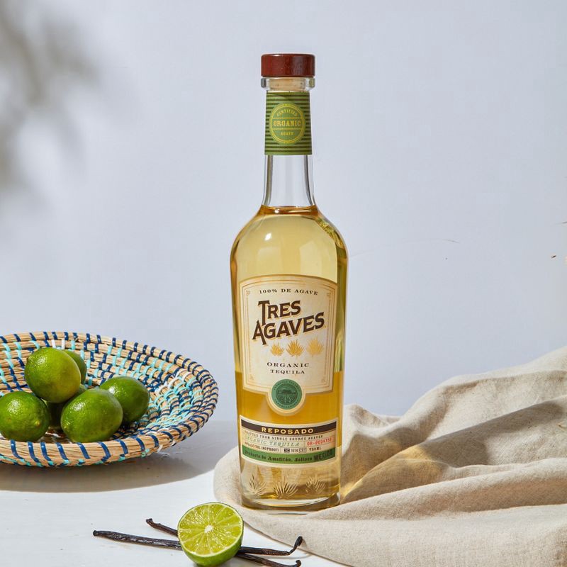 slide 7 of 7, Tres Agaves Organic Reposado Amatitan Tequila, 750 ml Glass Bottle, 40 Proof, 750 ml