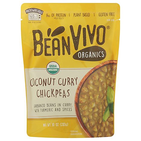 slide 1 of 1, Beanvivo Organic Coconut Curry Chickpea Beans - 10 Oz, 10 oz